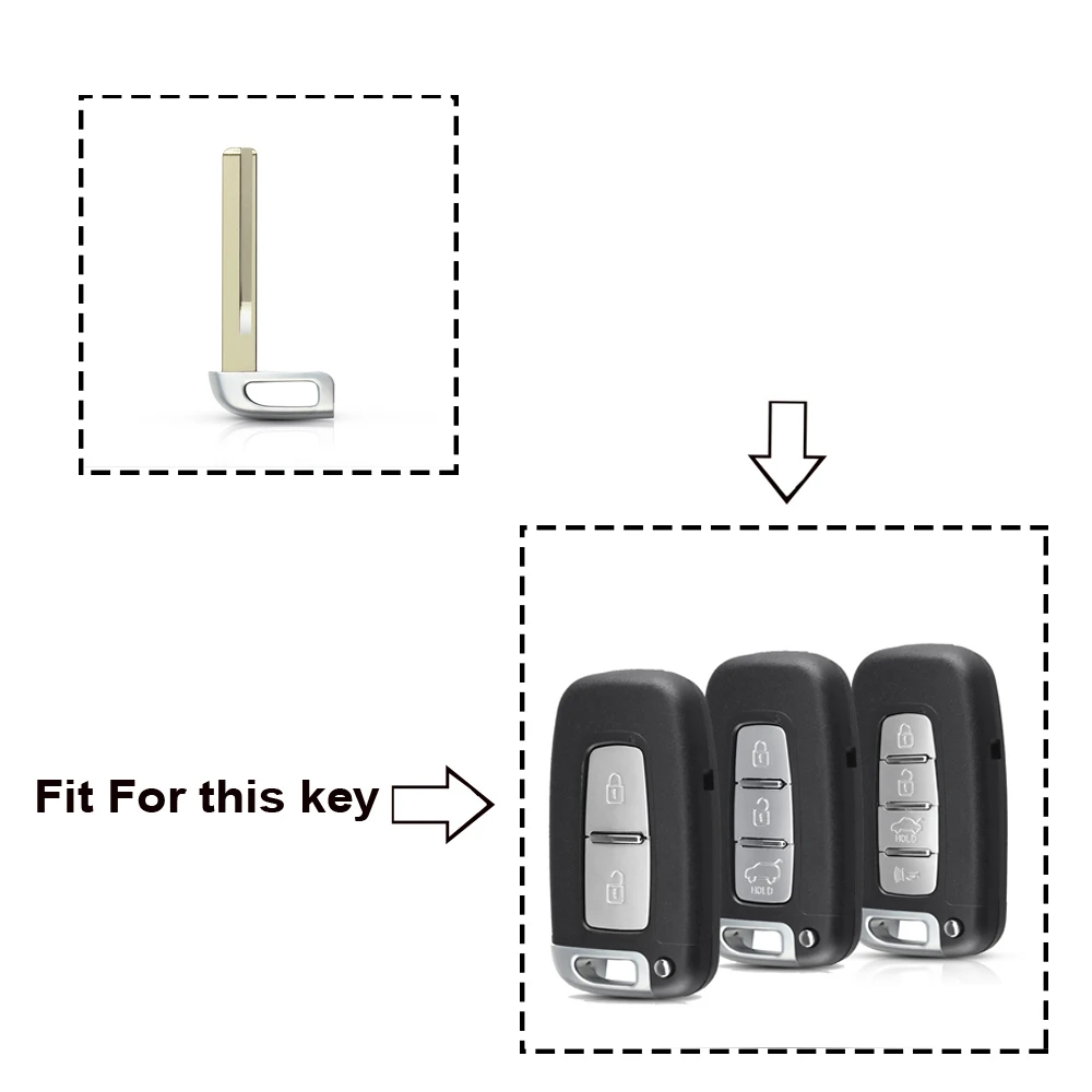 KEYYOU hoja de llave de emergencia remota inteligente de repuesto, compatible con Hyundai IX35 Sonata, Kia K2, K5, Sportage Forte, hoja sin cortar