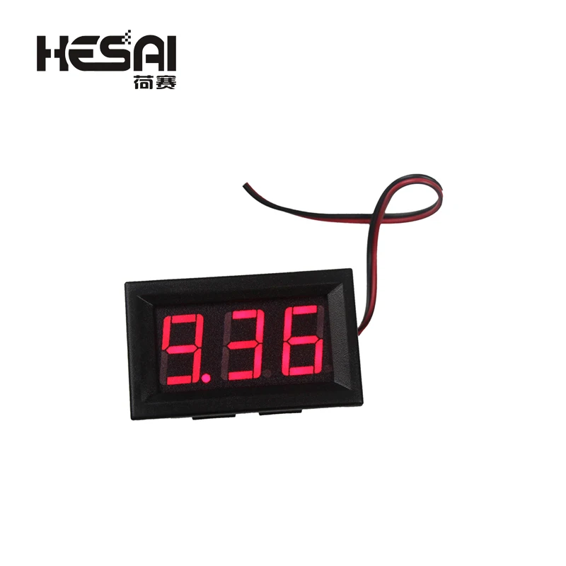 LED Digital Voltmeter With Reverse Connection Protection Mini 2 Cables DC4.5V-30.0V Voltmeter 0.56inch