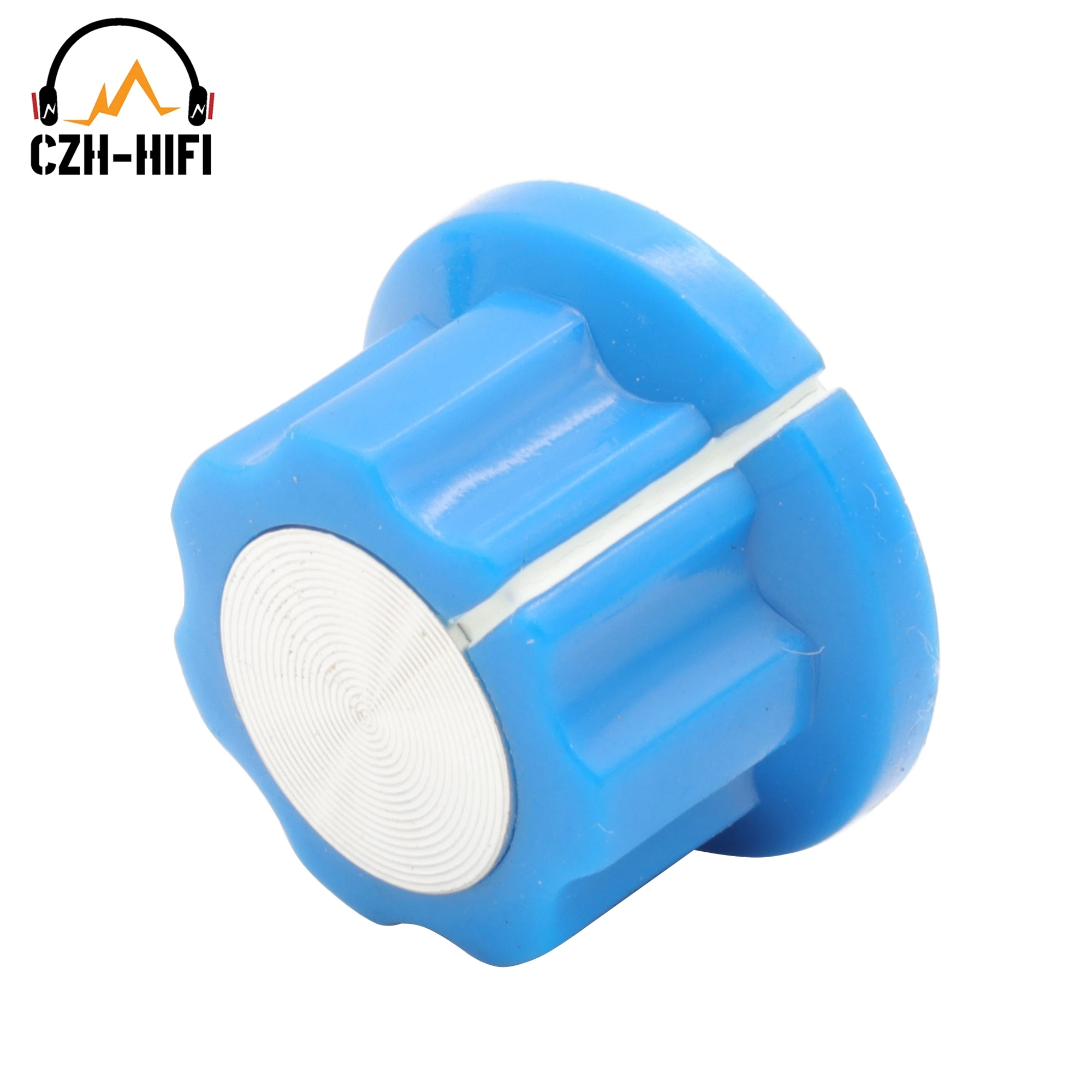 10 Stück Vintage Audio-Verstärker-Drehknöpfe aus ABS-Kunststoff, 1/4 Zoll (6,4 mm) Messing-Rillenknopf für Gitarrenverstärker, Lautsprecher, Effektpedale und Stompboxen – Detail 8