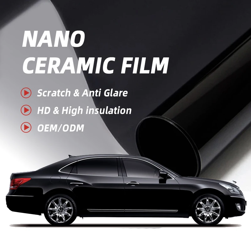 

2 rolls of 1.52mX30m 2 ply scratch resistant VLT10% IR90% car nano ceramic window tint film roll