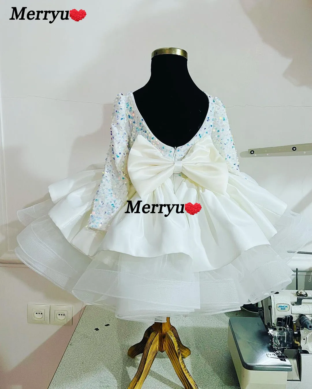 Sparkly lantejoulas vestidos da menina de flor com trem destacável vestidos de casamento de manga longa primeira comunhão pagean crianças veste