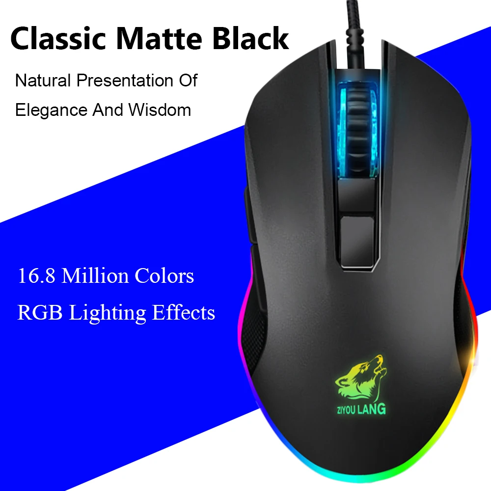 (800-3200DPI) Wired Gaming Mouse V1 Silent LED Backlit USB Optical Ergonomic Gaming Mouse LOL Mice Surfing Gamer Mouse For PC