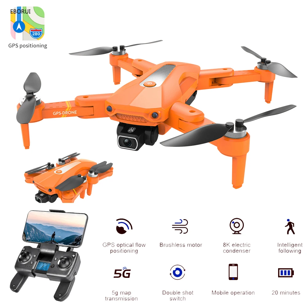 EBORUI K80PRO GPS Drone Brushless Motor 5G WiFi FPV 4K/ 8K HD Camera GPS Return Positioning Foldable RC Drone Quadcopter Toy RTF