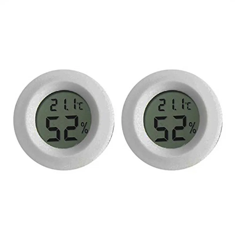 4 Pack Mini Hygrometer Thermometer Fahrenheit or Celsius Meter Digital LCD Monitor Indoor Room Round Humidity Temperature Gauge