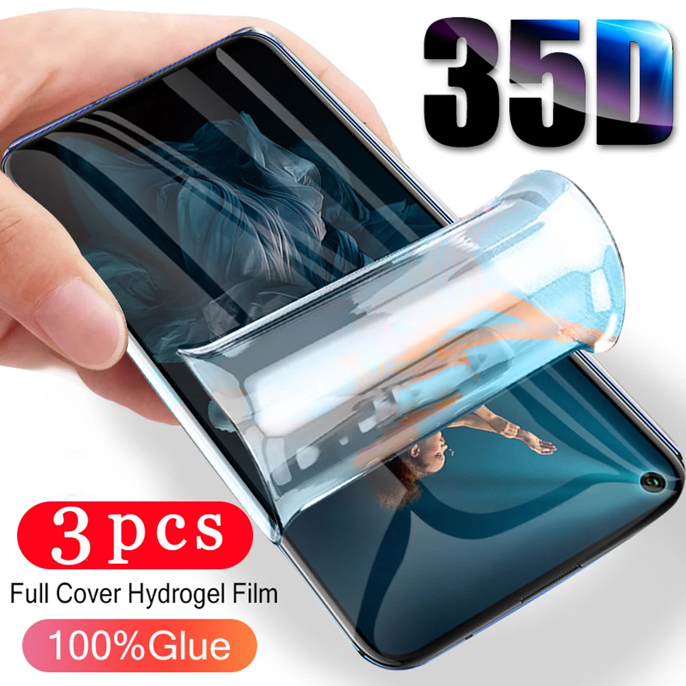 3Pcs soft full cover for huawei honor 20 lite 20i 20s v30 30s view 30 pro plus phone screen protector hydrogel film Not Glass