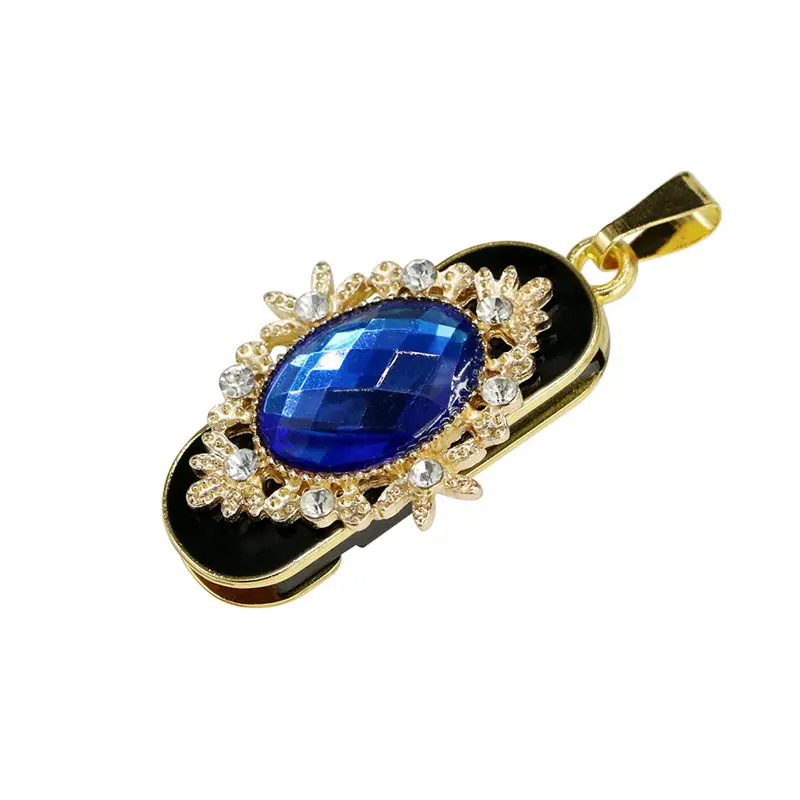 Kalung Kristal Pendrive 4GB 8G 16GB 32G 64GB Liontin Bintang Laut USB Flash Drive USB 2.0 Memori Flash Stick Pendrive Hadiah Anak Perempuan