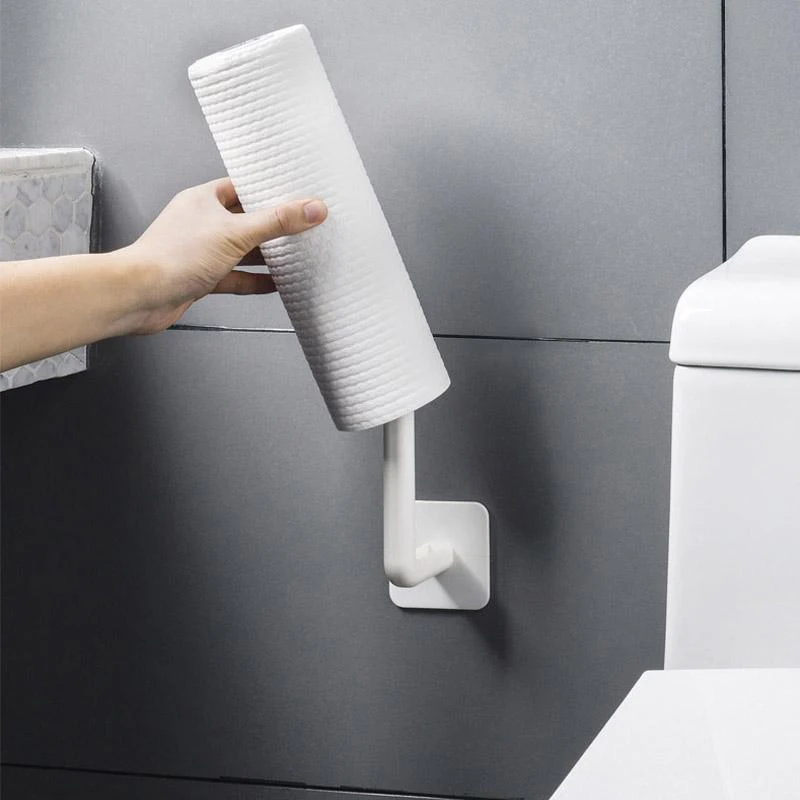 Kitchen Self-adhesive Accessories Under Cabinet Paper Roll Rack Towel Holder Tissue Hanger Storage Rack 1pcs