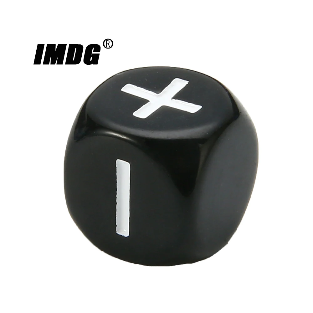 5pcs/Pack Plus Minus Signs Dice 16mm Black White Resin Mathematics Calculation + - Dice #16 Round Corner Teaching Dice