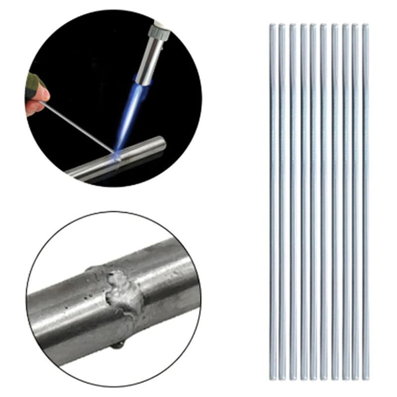 10pcs Aluminum Low Temperature Welding Wire Welding Electrode Flux Core Aluminum Electrode (no Flux) Multi-tools 1.6/2mm*330mm