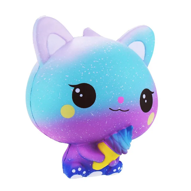 Helado amarillo para gato, gatito blando de elevación lenta, Correa Jumbo suave para apretar pan perfumado, juguete para pastel, regalo para niños,