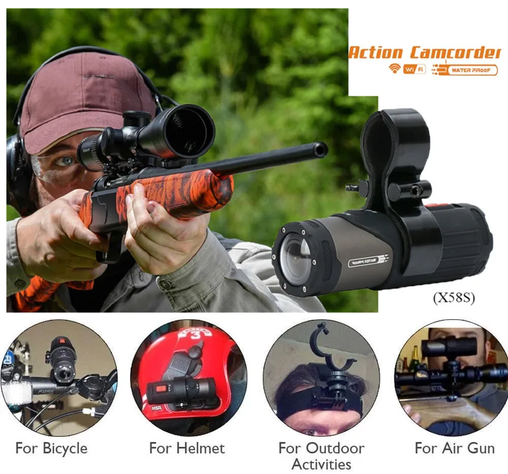 Gun Camera WiFi APP Control 4K Full HD Action Video Camera for Clay Shooting & Hunting Helmet Camcorder Sports DV for Extreme