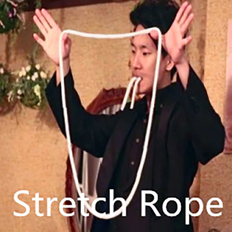 Stretch Rope (DVD and Gimmick) Magic Tricks Magician Close Up Street Illusions Gimmicks Props Mentalism Soft White Rope Magia