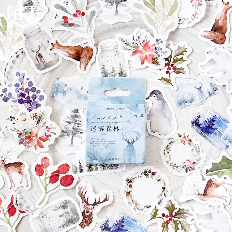46 Pcs/lot Forest Mist Sticker Decoration DIY Scrapbooking Sticker Stationery Kawaii Handbook Notes Decorative Stickers