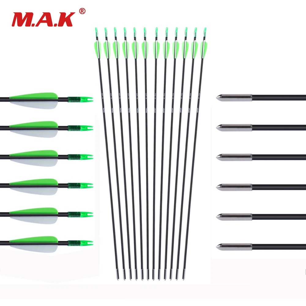 30 Inches Fiberglass Arrow Spine 700 Diameter 6mm for Recurve Bow Archery Hunting Shooting