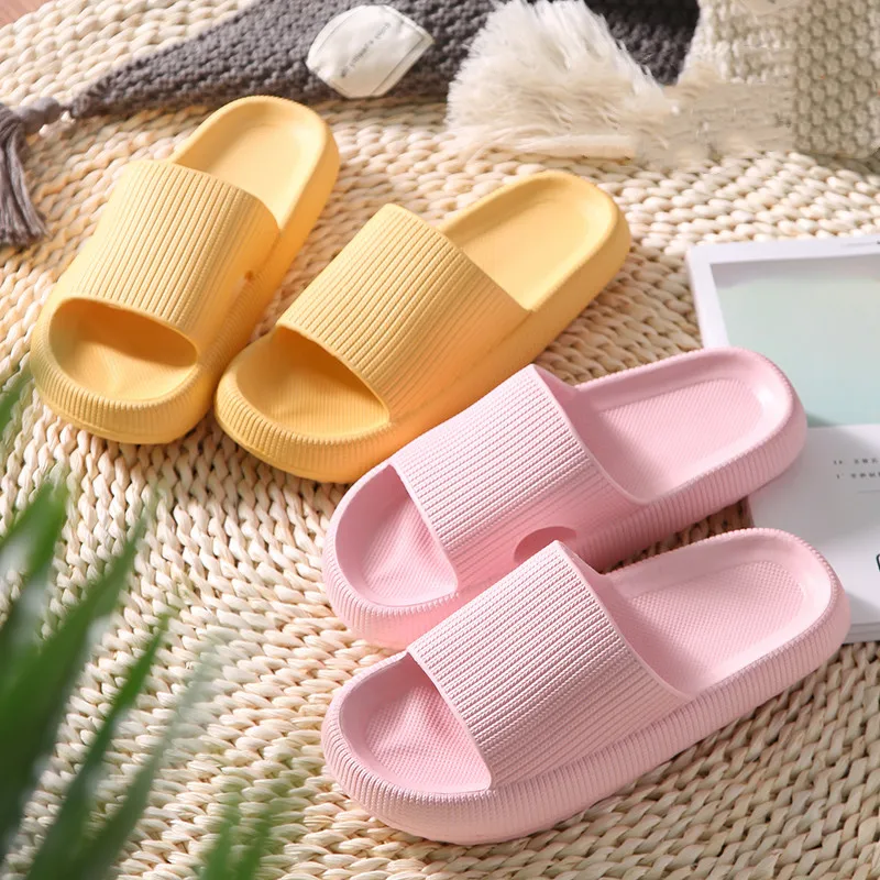 Fashion Slippers Women Thick Platform Indoor Bathroom Slipper Lovers Soft EVA Anti-slip Home Floor Slides Ladies Summer Shoes