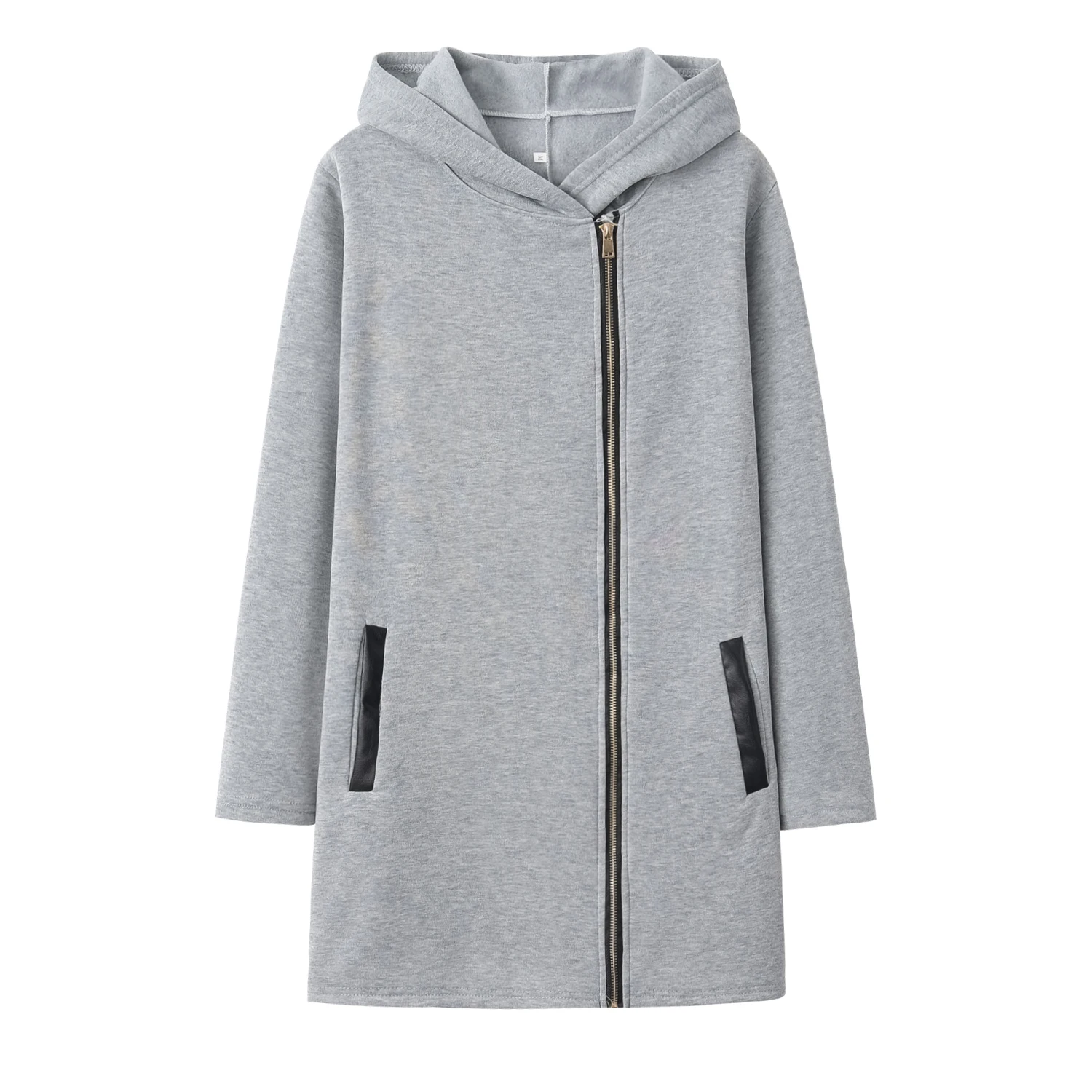 Hot Selling Fashion Side Zipper Plush Jacket Hooded Jacket Hoodie for Women