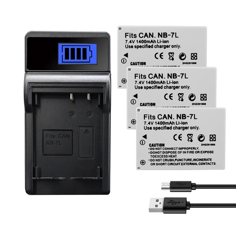 NB-7L NB 7L Battery Charger For Canon PowerShot SX30IS G10 G11 G12 Camera 1400mAh Batteria