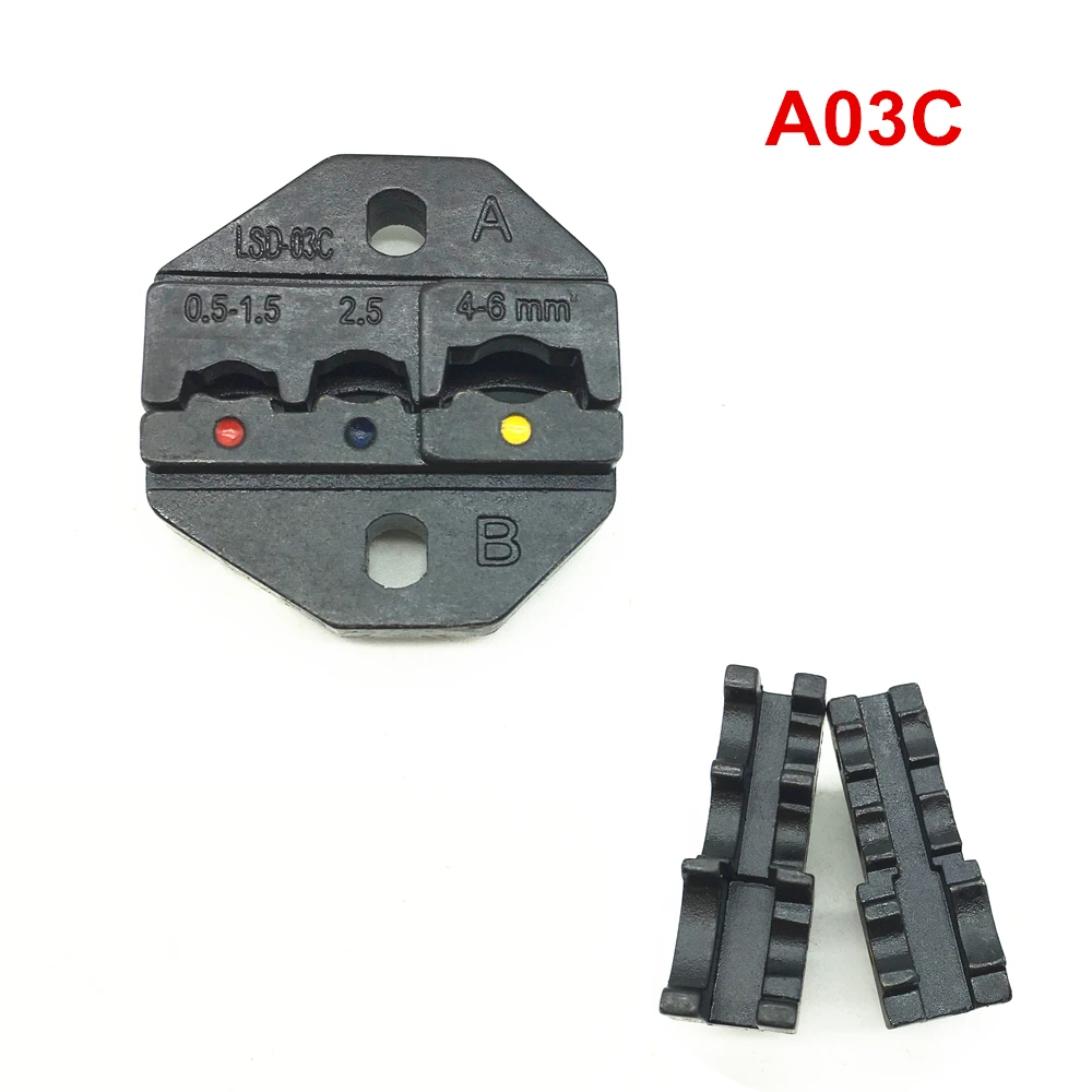 Szczęki do zaciskania A03C do wstępnie izolowanych końcówek i złączy 20-10AWG 0,5-6mm2