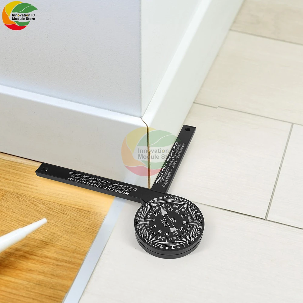 Woodworking Scale Mitre Saw Protractor Angle Level with Marking Pencil Carpenter Angle Finder Measuring Ruler Meter Gauge Tools