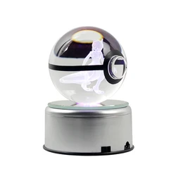Popular Game Ball Crystal Ball Engraving 3D Monster Figurines with Led Light Base Christmas Gifts Global Home Decoration