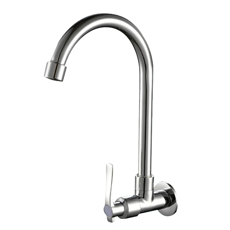 Kitchen Faucet Wall Mounted SinK Tap Rotatable Cold Water Tap Single Lever Flexible Pipe Household Bathroom Wash Basin Faucet