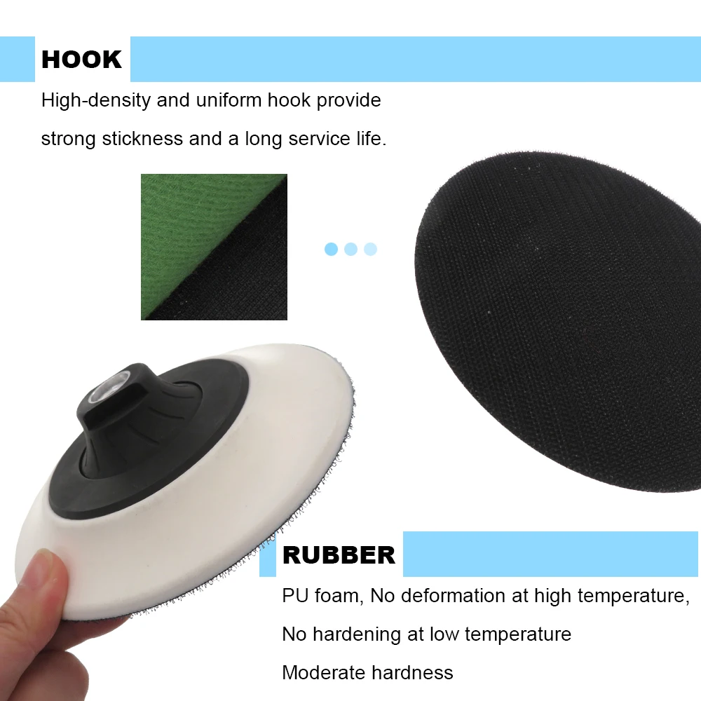 M10&M14 Thread 4" 5" 6" Hook & Loop Polishing Pads Backing Pad Self-adhesive Buffing Plates Abrasive Tools For Car Polisher