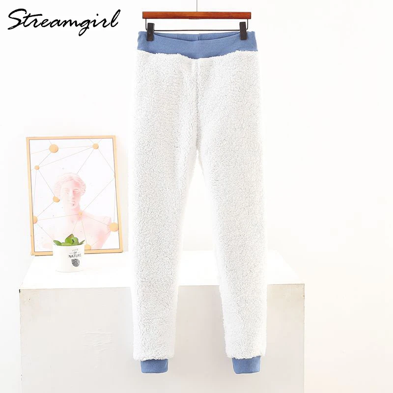 Winter Thick Warm Sweatpants Women High Waist Fleece Trousers Casual Pants For Women Winter Velvet Gray Women\'s Sweatpants