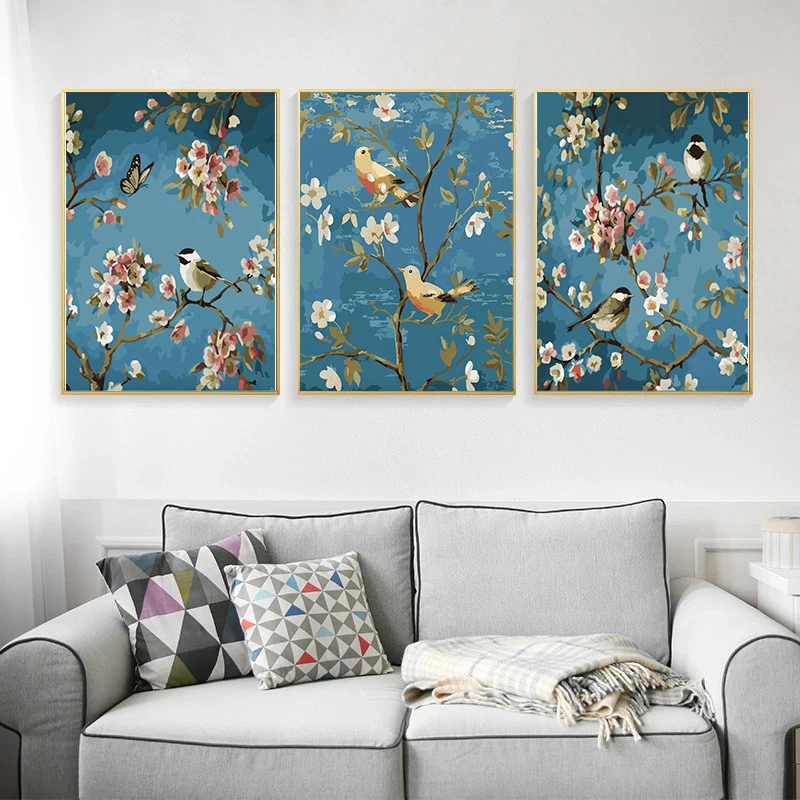 

CHENISTORY Painting By Number Bird Animal Kit Handpainted Acrylic Paints 60x75cm Frame Drawing On Canvas Flowers Oil Picture Gif