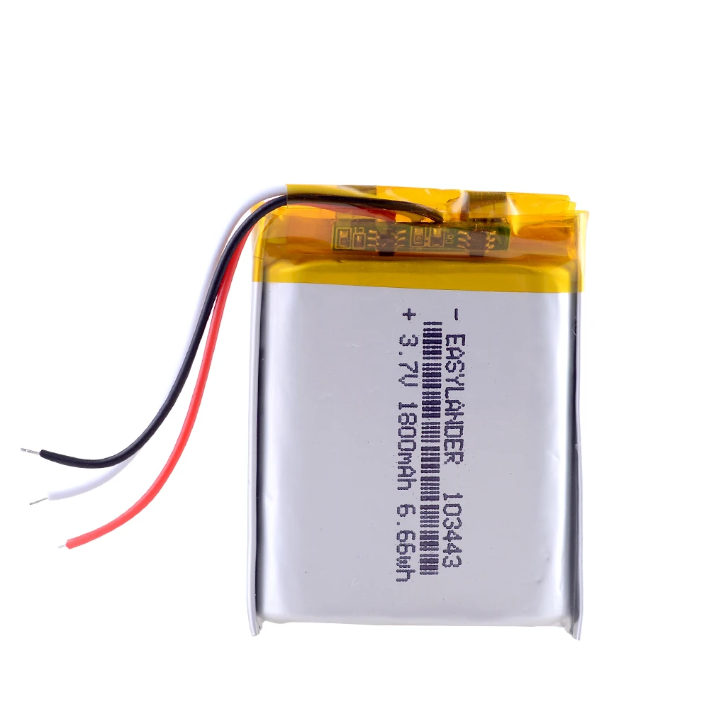 3 linie 3.7V 103443 1800mAh akumulator litowo-jonowy polimerowy do MP3 nawigacja GPS dryfowania Stealth 2 kamera akcji