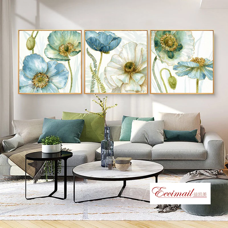 EECAMAIL DIY Diamond Embroidery Simple Beautiful Pastoral Poppy Bedroom Hanging Picture Diamond Painting Full Diamond No Frame