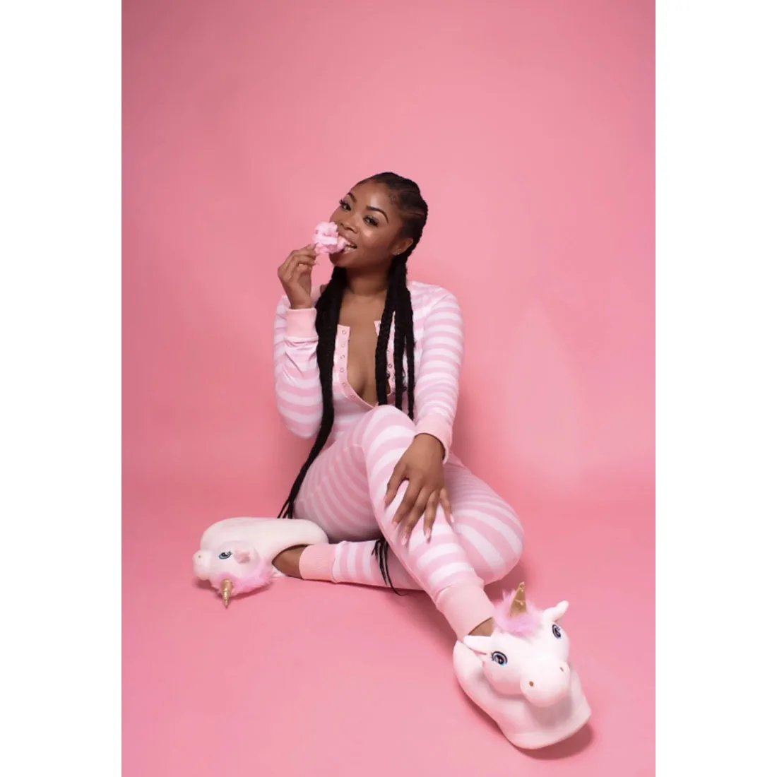 New Sexy Women Long Sleeve V-neck Stripe Playsuits One Piece Pajamas Nightwear Cute Sleepwear Romper Set