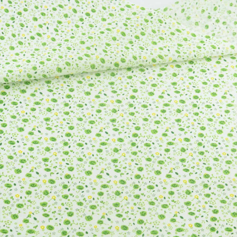 Booksew 100% Cotton Fabrics Sewing Light Green Flower Design Clothing Tilda Patchwork Fabric Crafts Dolls Tecido Tissue Pillows