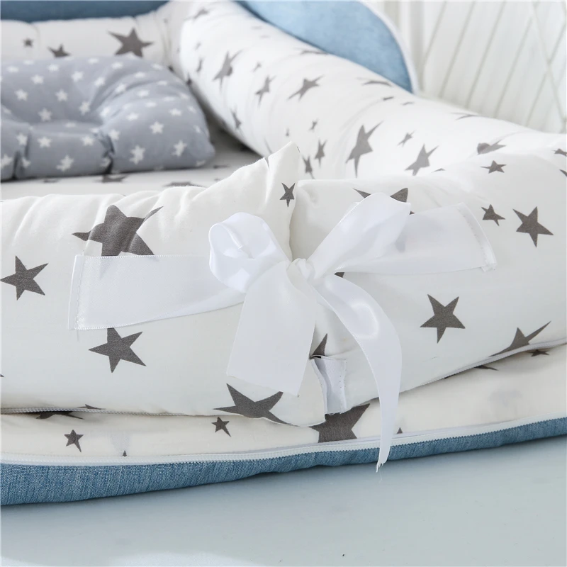 Portable Baby Nest Bed for Boys Girls Travel Bed Infant Cotton Cradle Crib Baby Bassinet Newborn Bed