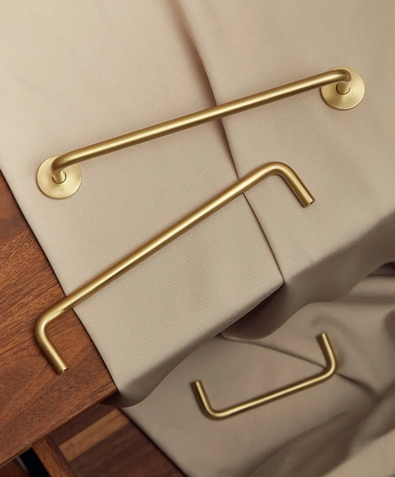 Solid Brass Cabinet Bars Furniture Handles Wardrobe Closet Drawer Pulls Door Bar Gold Luxury Door Hardware