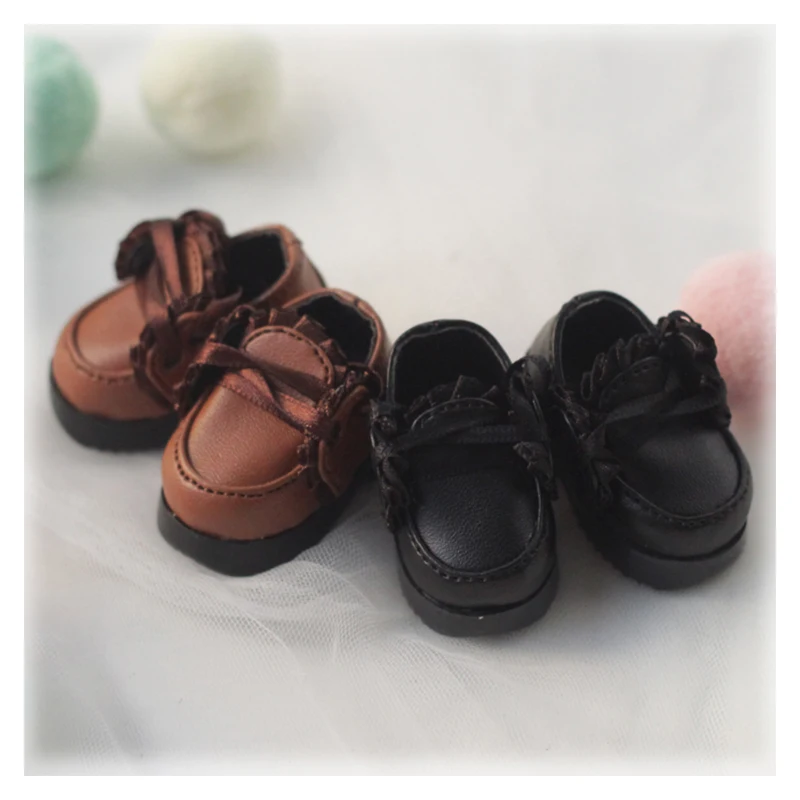 1/6 BJD shoes length 4.5cm leather shoes doll accessories loose style doll shoes brown color 3 colors