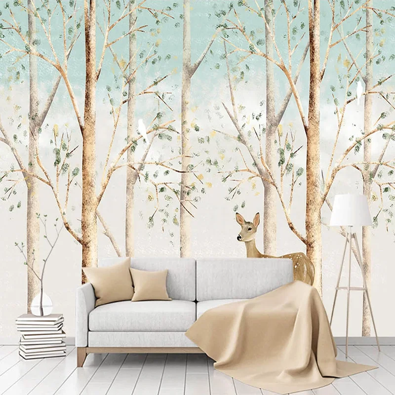 Custom Photo Wallpaper Modern Hand-painted Rlk Forest Murals Living Room TV Sofa Background Wall Home Decor Papel De Parede 3 D