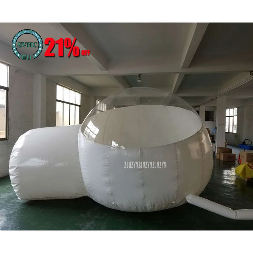 

0.3mm Thick PVC Inflatable Bubble Tent Lawn Dome Ourdoor Hiking Camping Tents Transparent and White Color Bulle Diameter 3M