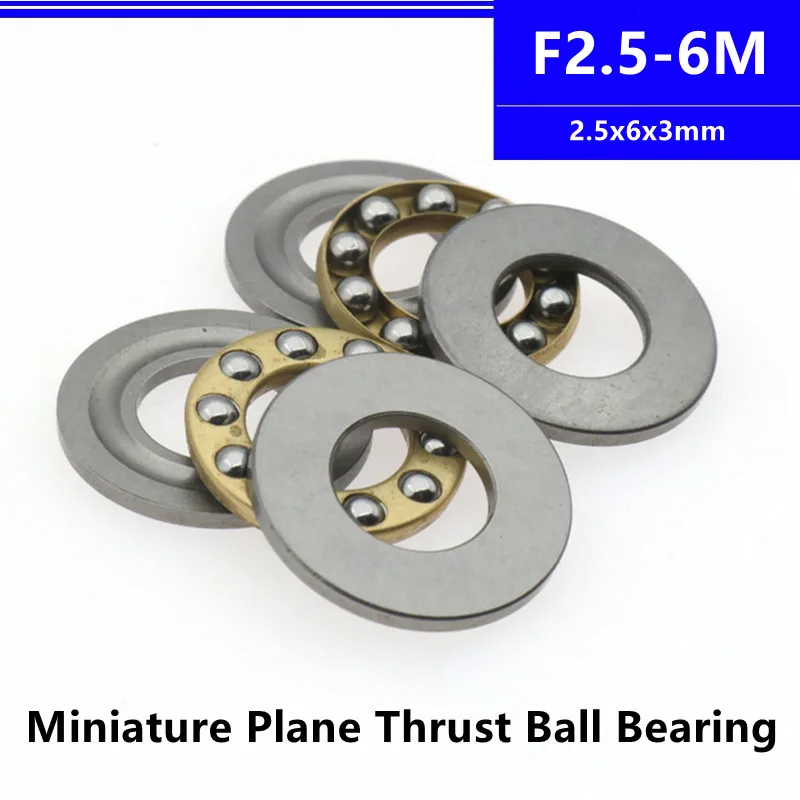 

50Pcs/100Pcs High Precision F2.5-6M 2.5x6x3mm Miniature Plane Thrust Axial Metal Ball Bearing 2.5*6*3mm