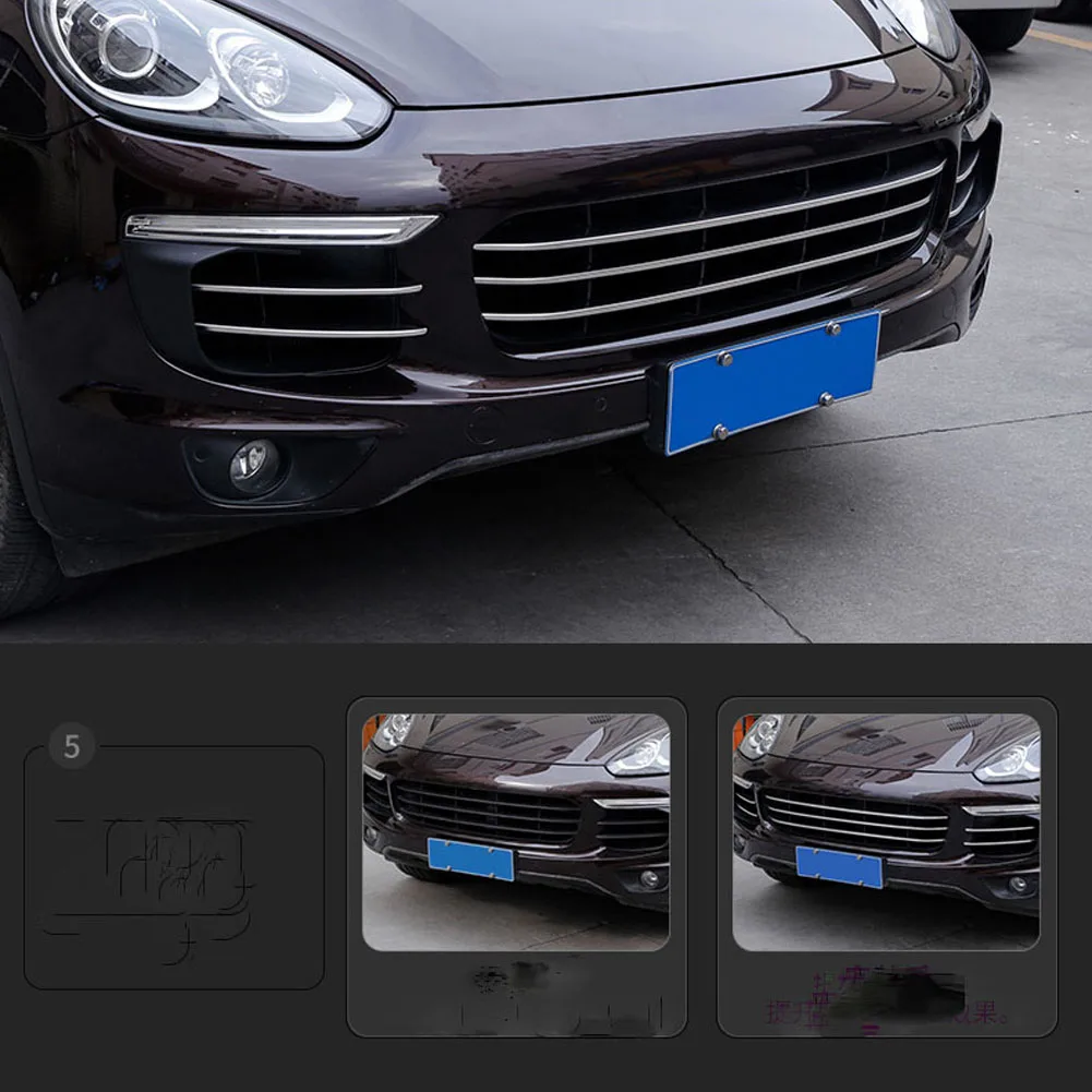 for Porsche Cayenne 2015-2017 Accessories Net Strips Front Light Eyebrow Fog Light Decorative Trim Sticker Cover