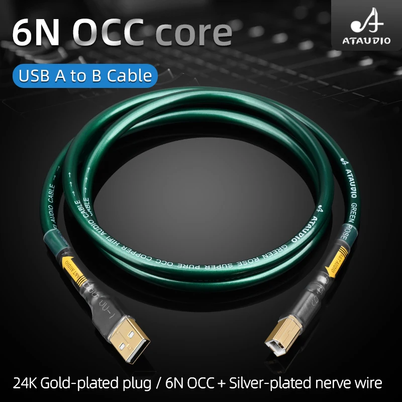 ATAUDIO usb dac kabel typ A-B C-B stecker hifi Stereo kabel OCC Daten audio digital Kabel für handy dac 3