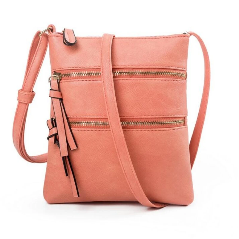 Women PU Leather Shoulder Bag Strap Crossbody Bag Casual Small Handbag Pocket Ladies Designer Zipper Female Messenger Purse