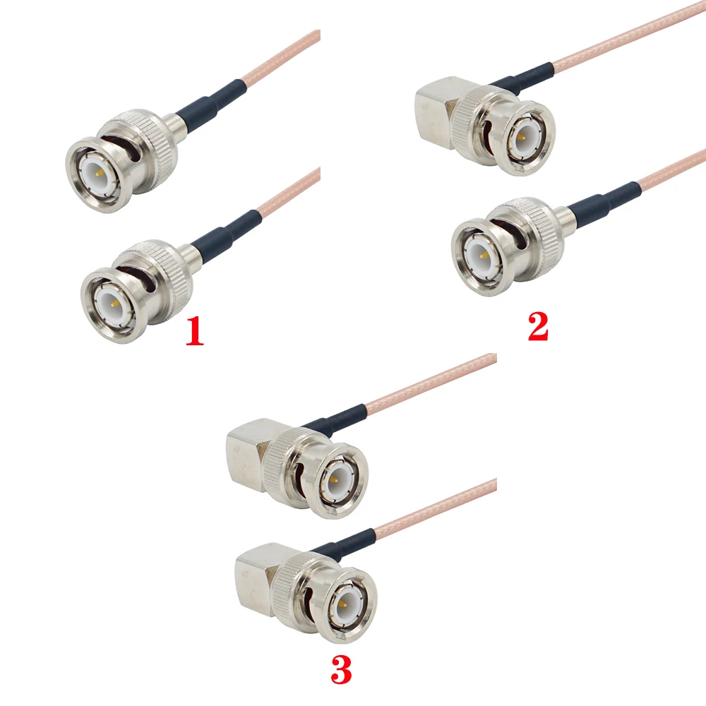 BNC Male Plug Right Angle to Straight BNC for SDI video signal transmission Camera RF Pigtail Soft 50 ohm RG316 Coaxial cable