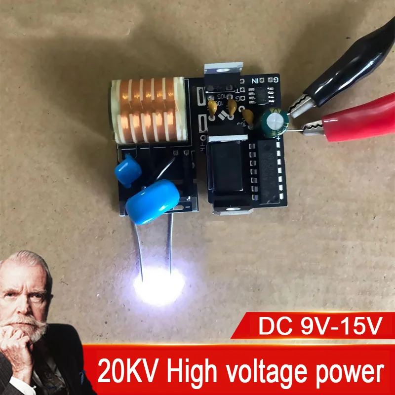 DC-DC 3.7V-12V 7.4V TO 5KV- 20KV 15kv pulse Arc Generator discharge ignition Coil high voltage POWER module inverter DIY