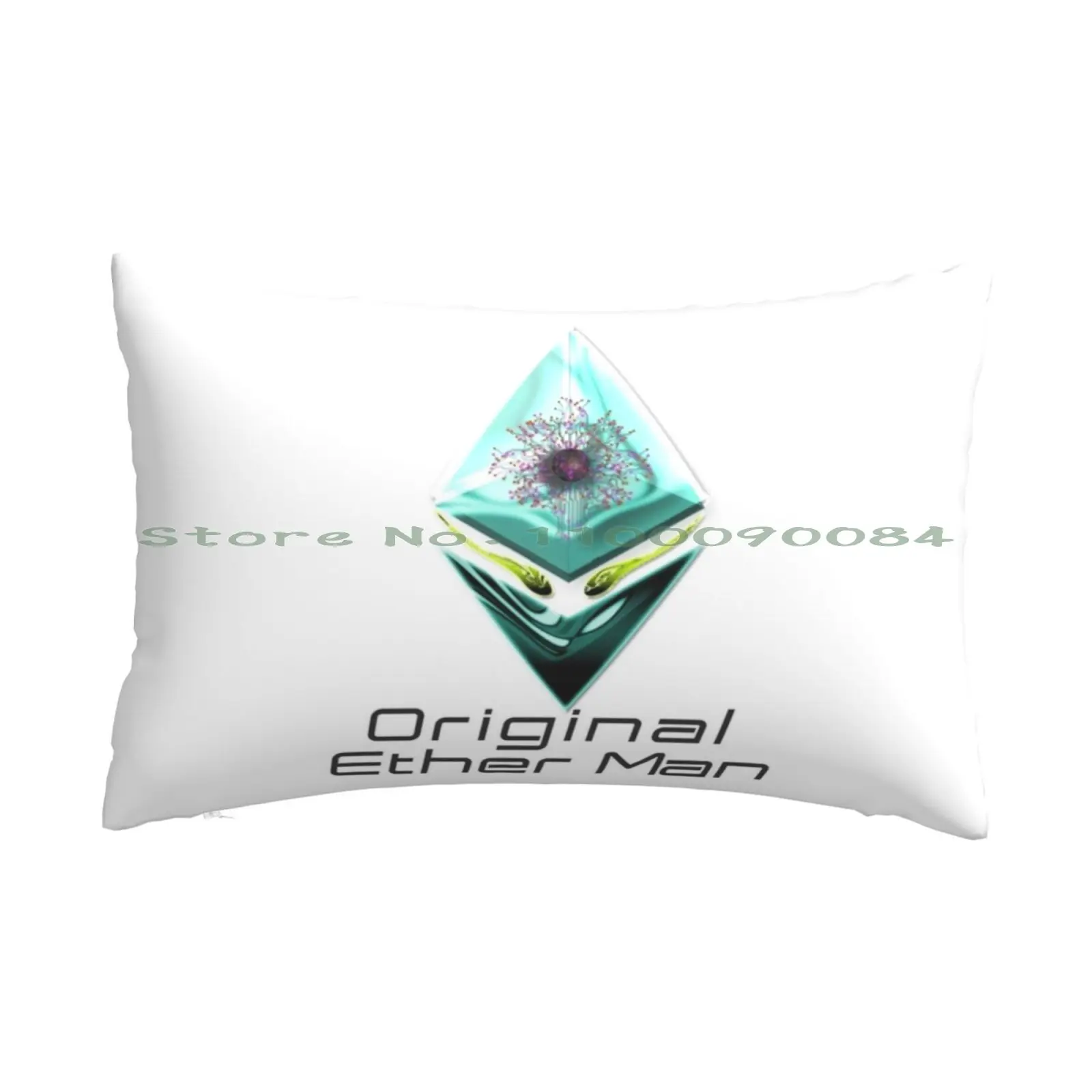 Oem-Original Ether Man Aquamarine Colored Head With Positronic Brain & Lime-Green Eyes Black Text Pillow Case 20x30 50*75 Sofa