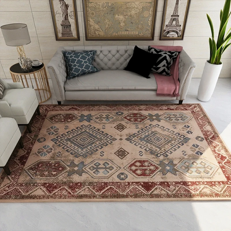 Turkish Persian Living Room Carpet Retro Carpet Bedroom Carpet Sofa Coffee Table Floor Mat Study Entrance Mat