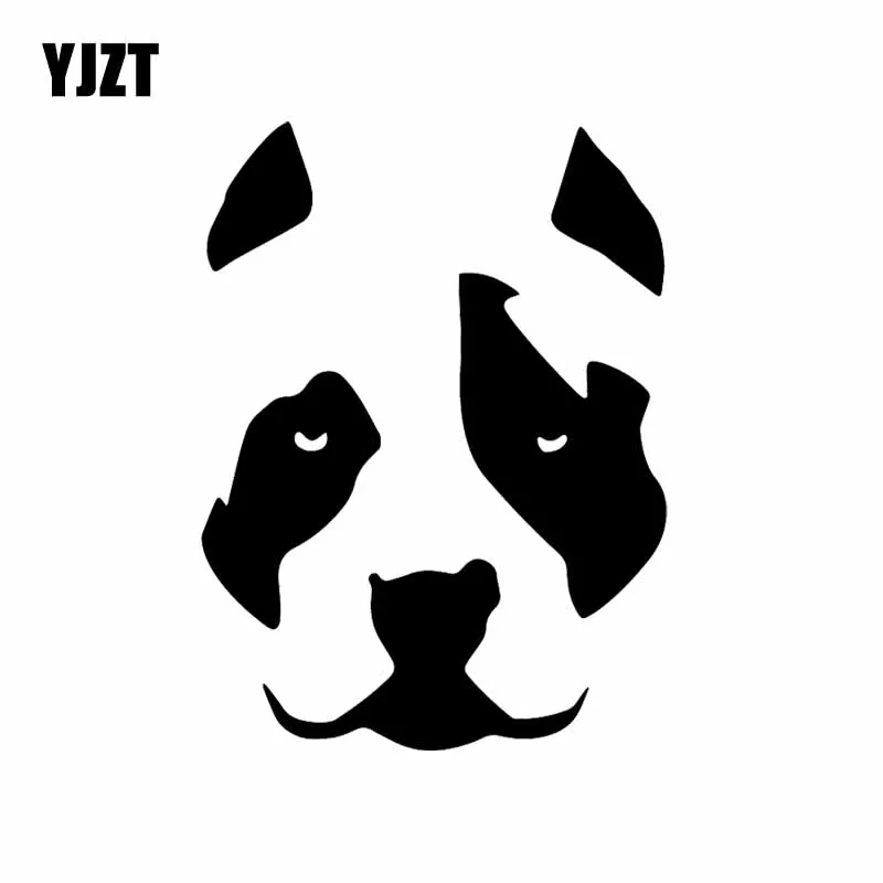 YJZT 11.5X15.4CM Creative Car Sticker Dog Pit Bull Face Pitbull Mom Pitbull Dad Vinyl Window Decal Black/Silver C24-1601