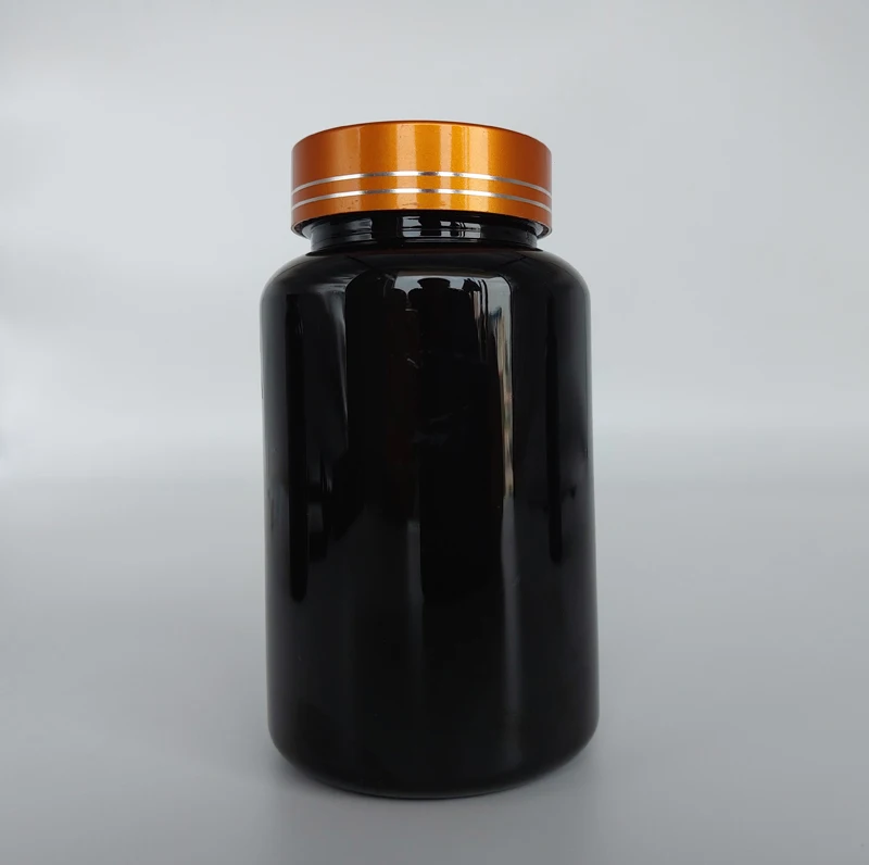 

100pcs 220ml Black Bottle With Golden MetaL Cap, PET Plastic Storages, Capsules/Powder/Pills/Tablets/Vitamins Packing Containers