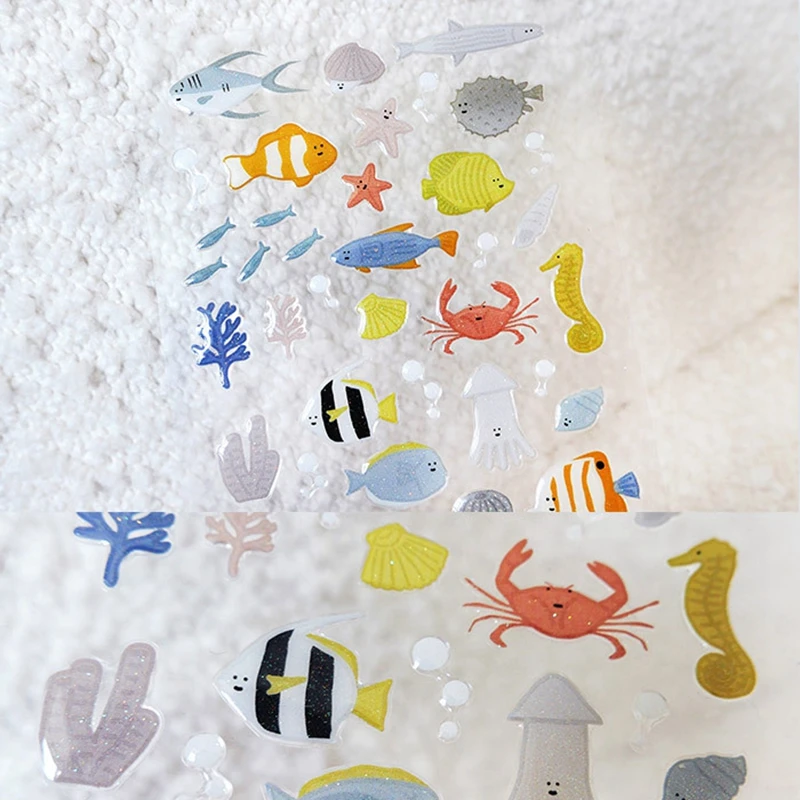 Suatelier Sea Animal Stickers For Junk Journal Scrapbooking Decoration No.1130 Cute Korea Sticker Hobby Craft Supplies
