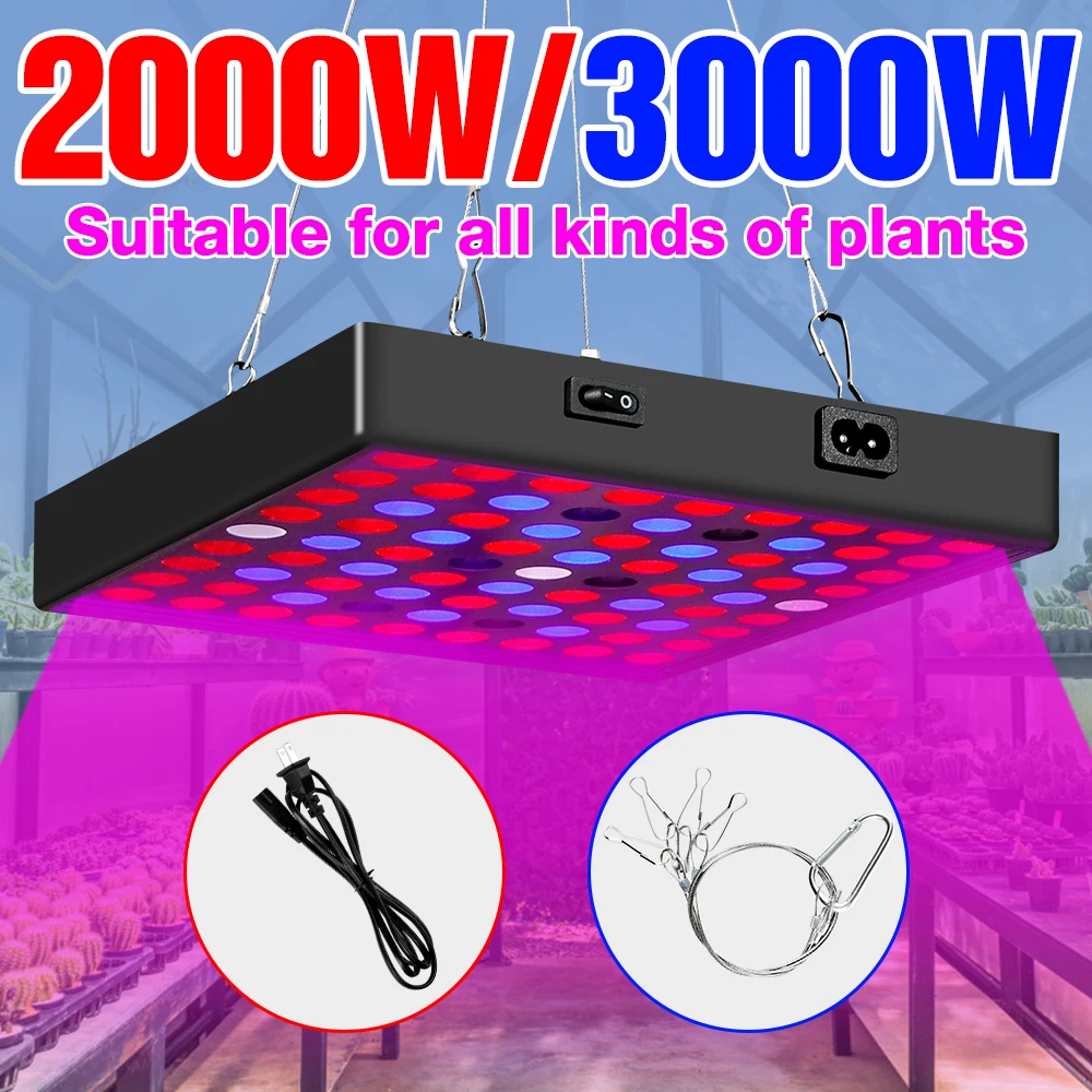 

Phyto Lamp 220V LED Plant Grow Light Full Spectrum Lamp For Plant 2000W 3000W Fitolampy Indoor Hydroponic Lighting US EU UK Plug