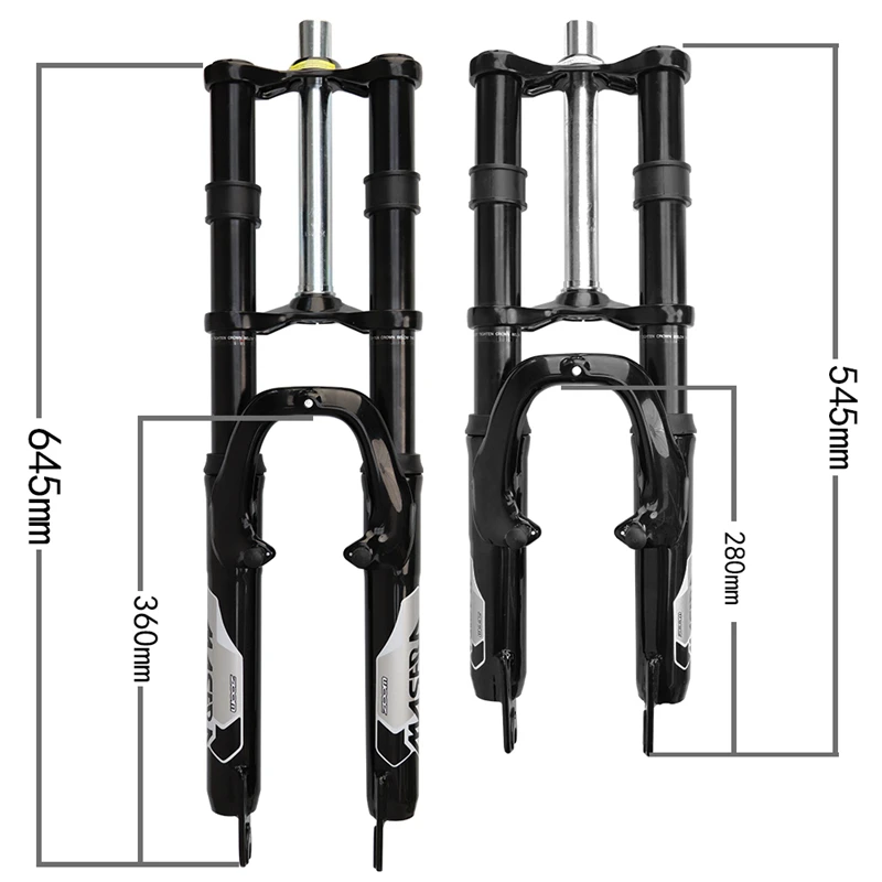 ZOOM Speed down Bike fork 620DH MTB bicycle suspension front fork black shoulder aluminum alloy upper and lower shoulder plate